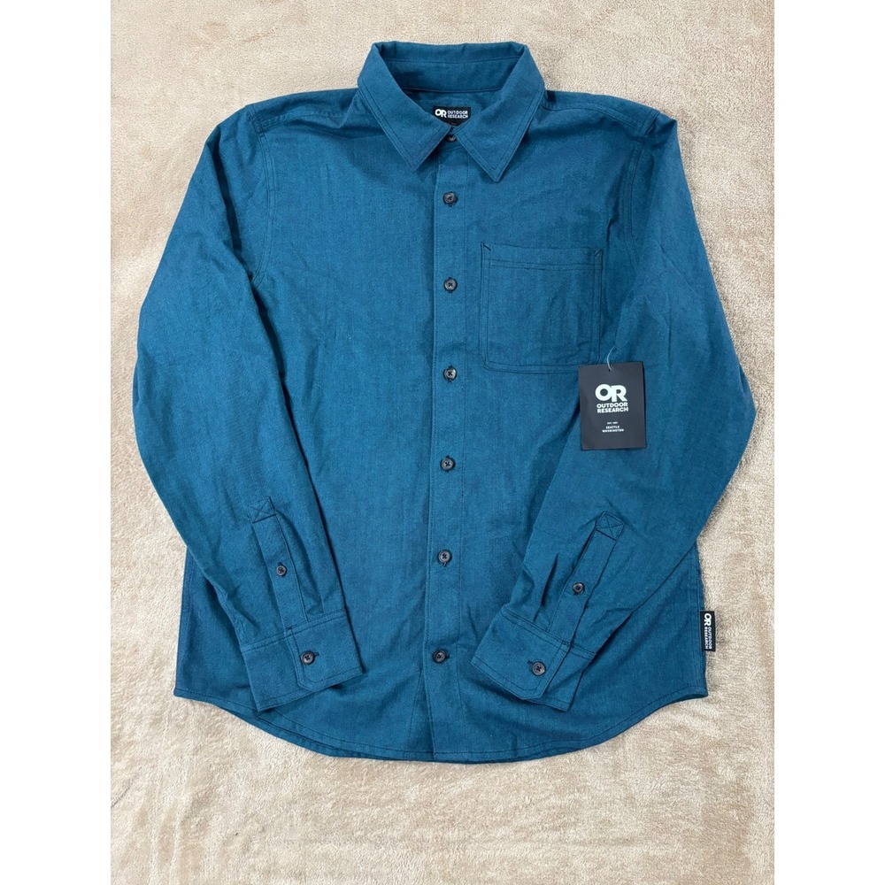 Outdoor Research Kulshan Flannel Shirt Mens Medium Deep Lake Button Up LS NWT